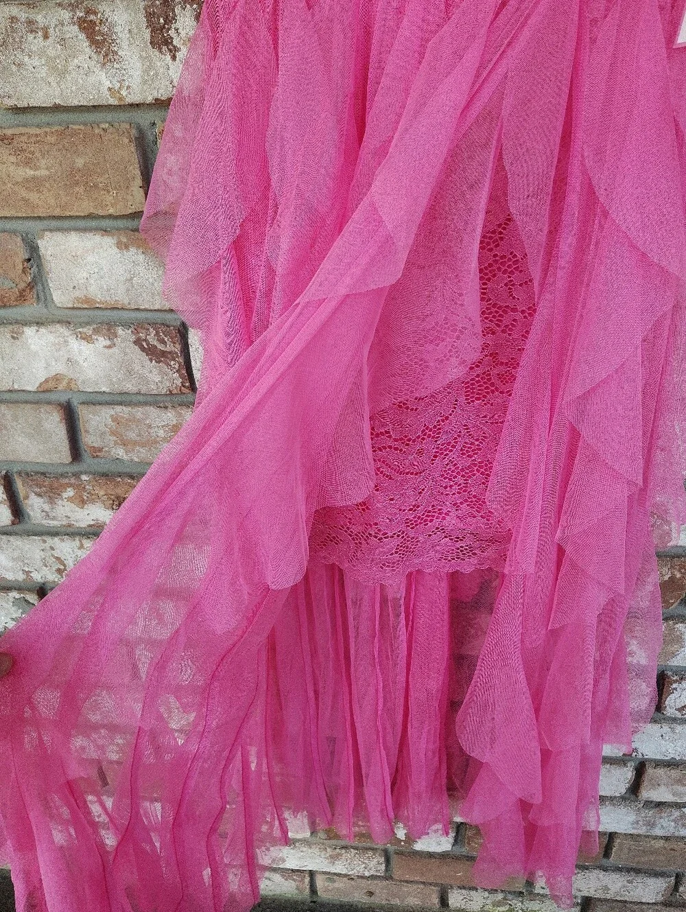 Rare Editions Girls Sz 16 Pink Glitter Lace Tiered Mesh Maxi Dress NWT Holiday